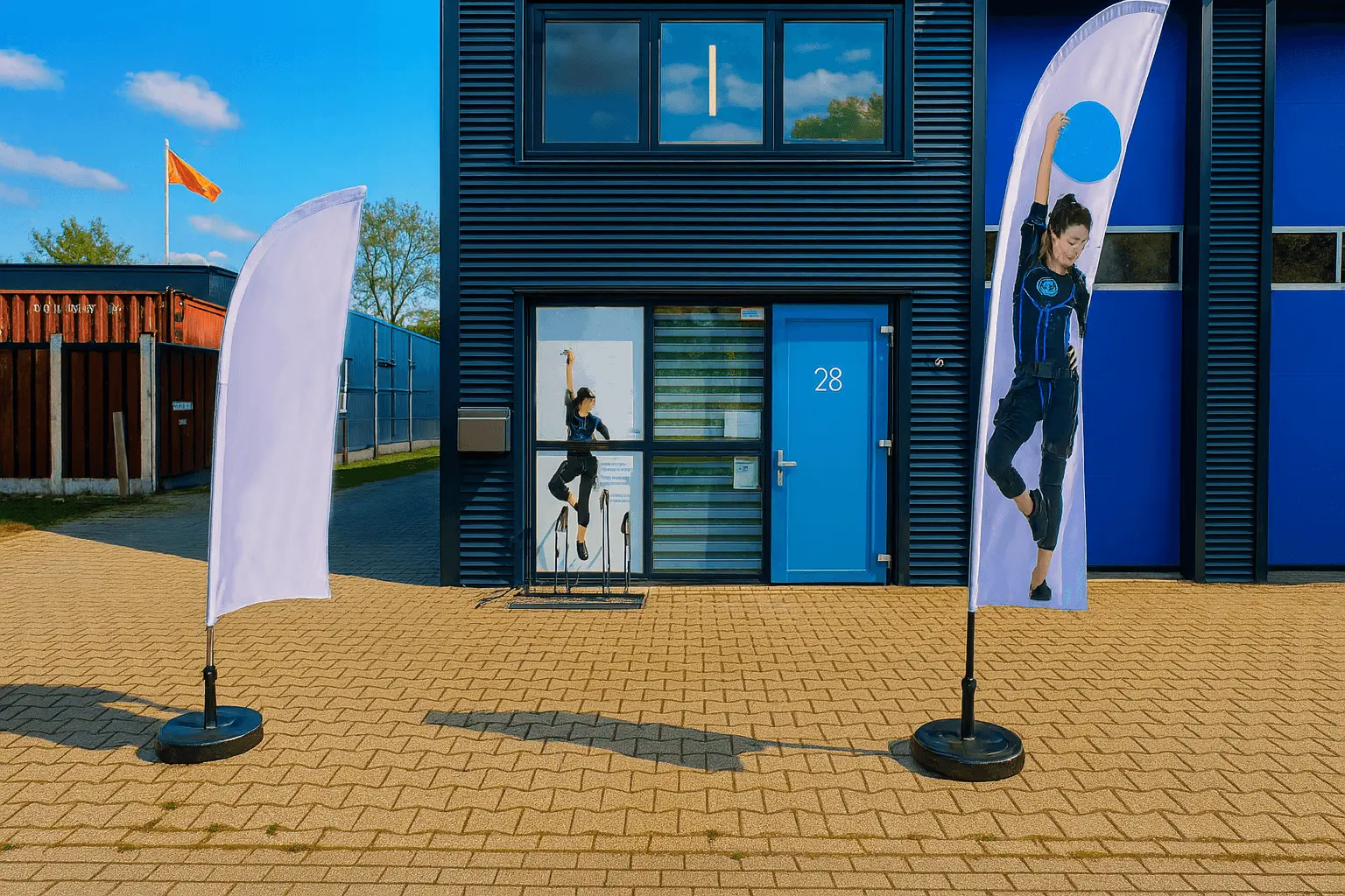 Op de afbeelding is het bedrijfspand van E-Fit Vriezenveen te zien.